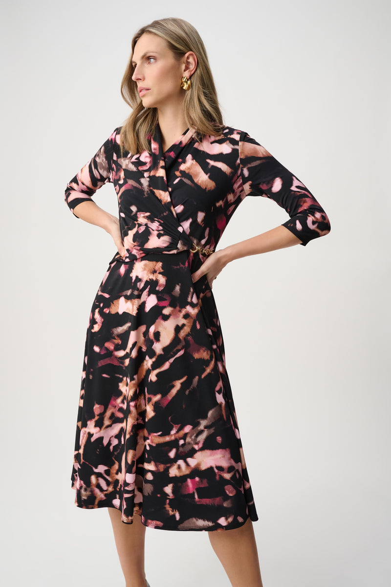 Joseph Ribkoff Fit & Flare Dress in Black Cherry 263077