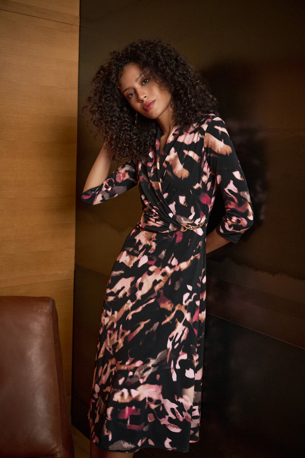 Joseph Ribkoff Fit & Flare Dress in Black Cherry 263077