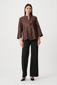 Joseph Ribkoff Jacquard Animal Jacket in Brown 263084