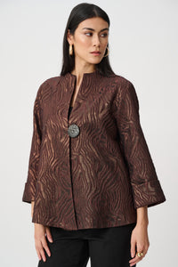 Joseph Ribkoff Jacquard Animal Jacket in Brown 263084
