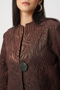 Joseph Ribkoff Jacquard Animal Jacket in Brown 263084