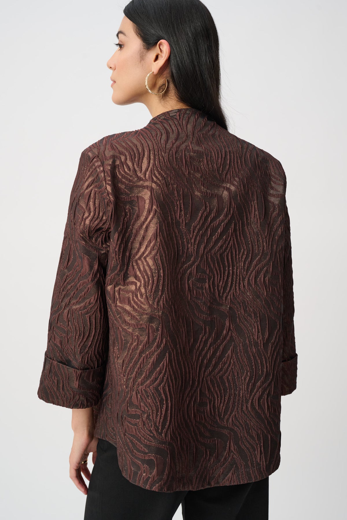 Joseph Ribkoff Jacquard Animal Jacket in Brown 263084