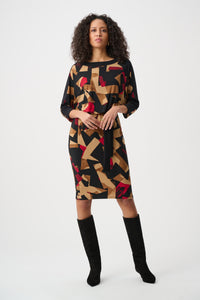 Joseph Ribkoff Abstract Dress in Black Combo 263089