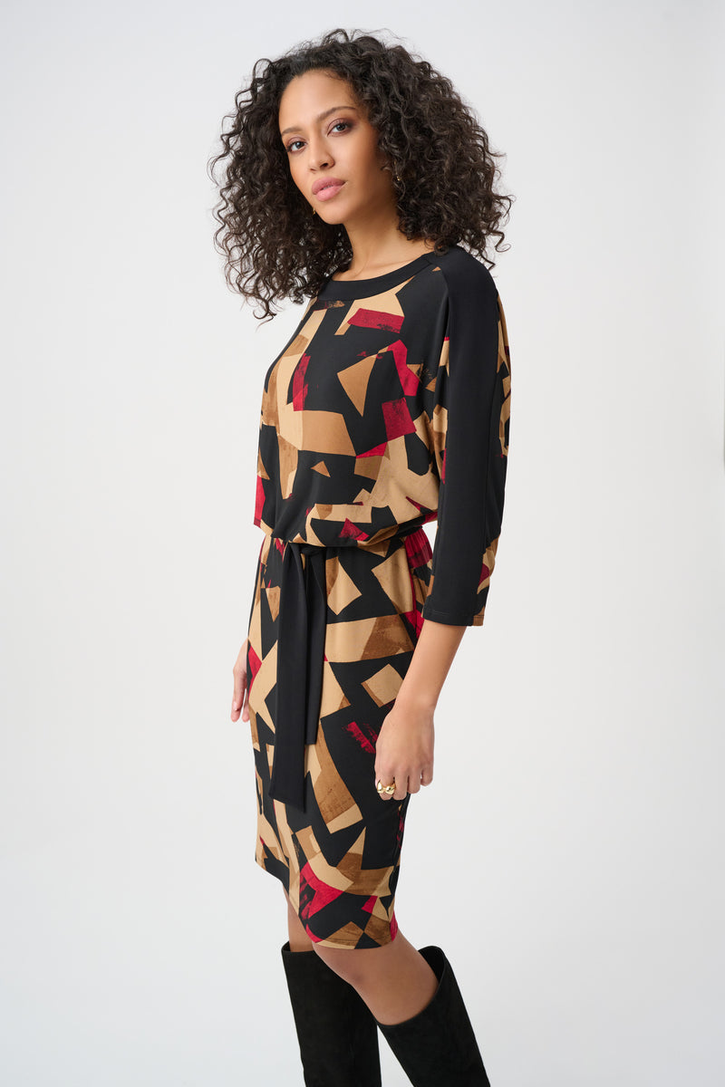 Joseph Ribkoff Abstract Dress in Black Combo 263089
