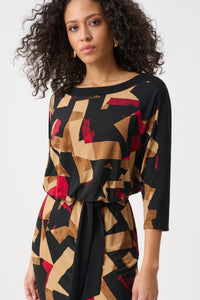 Joseph Ribkoff Abstract Dress in Black Combo 263089
