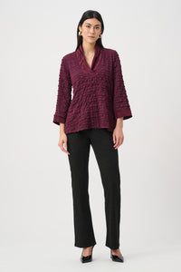 Joseph Ribkoff Bubble Jacquard Top in Elderberry 263095