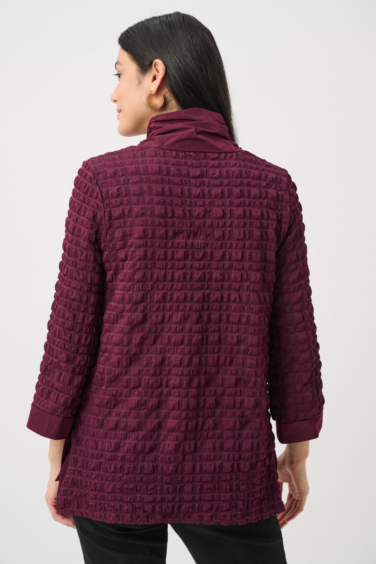 Joseph Ribkoff Bubble Jacquard Top in Elderberry 263095