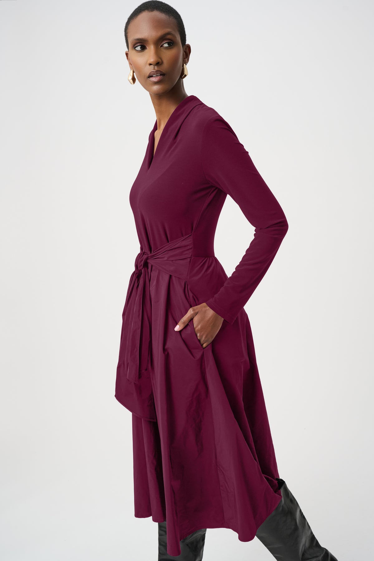 Joseph Ribkoff Memory Fit & Flare Dress in Elderberry 263145