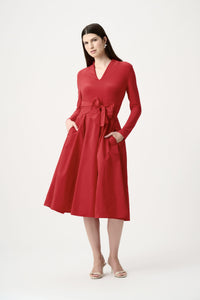 Joseph Ribkoff Memory Fit & Flare Dress in Deep Cherry 263145