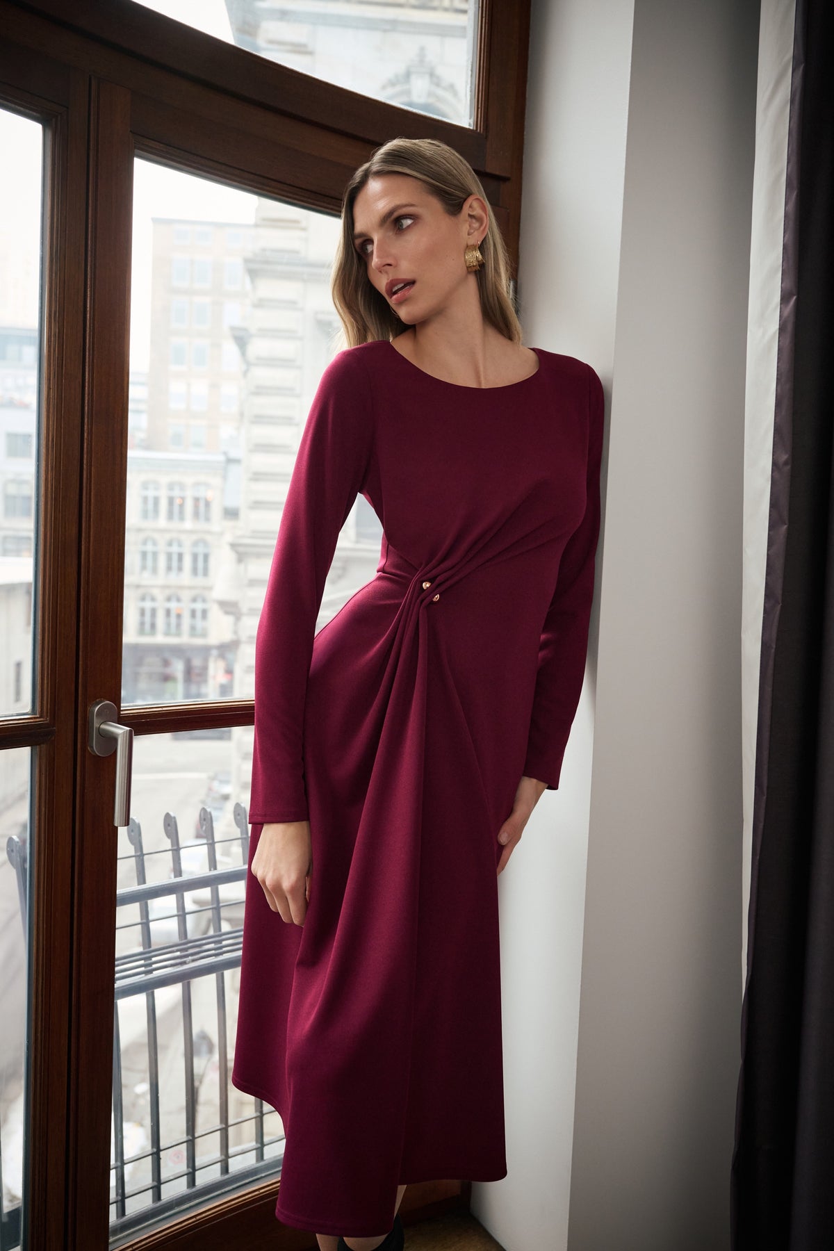 Joseph Ribkoff Crepe Dress in Elderberry 263178