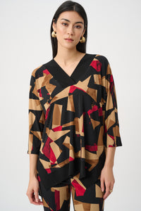 Joseph Ribkoff Abstract Tunic in Black Combo 263224
