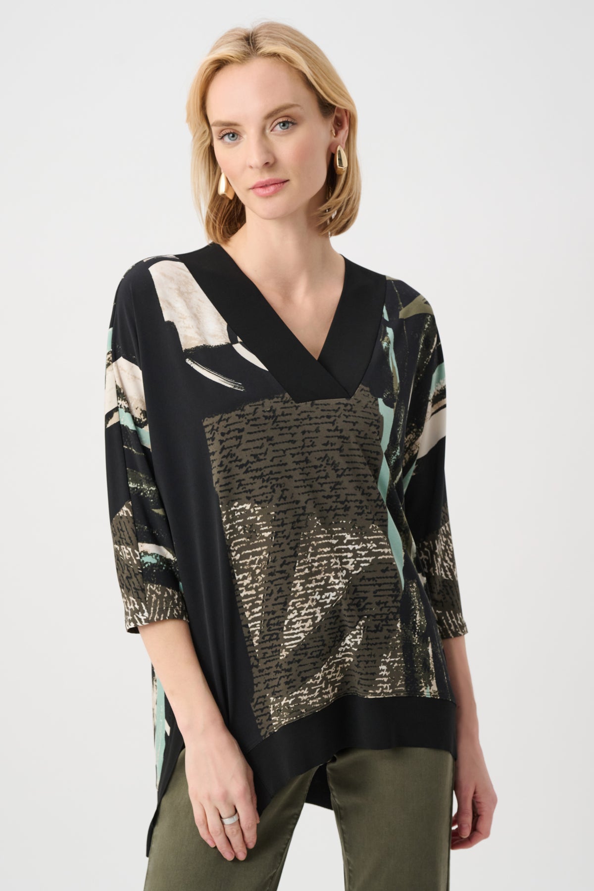 Joseph Ribkoff Abstract Tunic in Moonstone Combo 263224