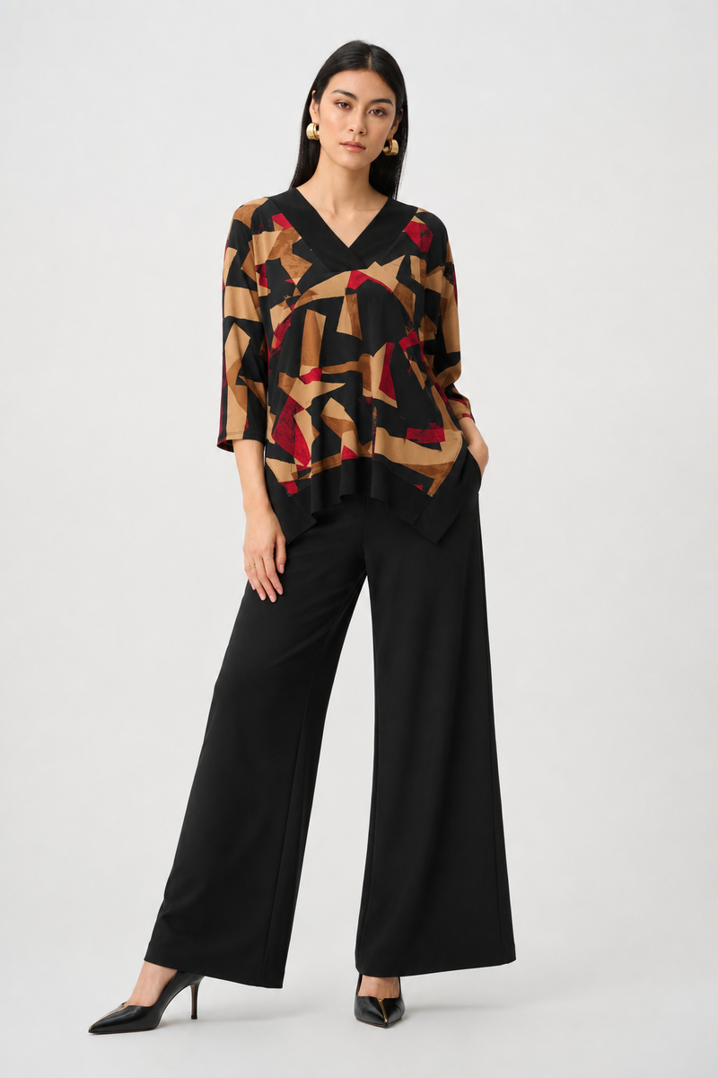 Joseph Ribkoff Abstract Tunic in Black Combo 263224