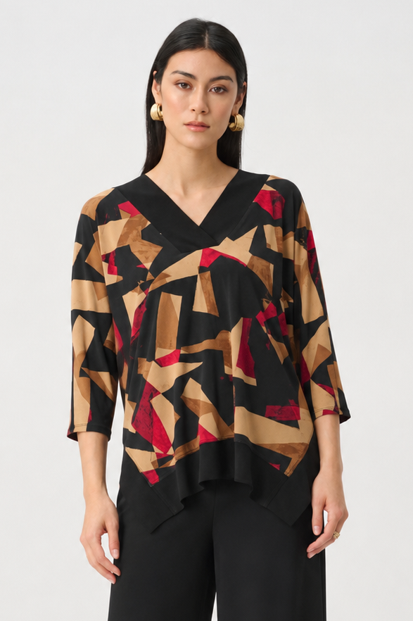 Joseph Ribkoff Abstract Tunic in Black Combo 263224