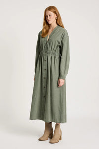 Eb & Ive Bodhi Denim Dress in Olive