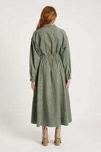 Eb & Ive Bodhi Denim Dress in Olive