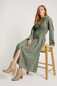 Eb & Ive Bodhi Denim Dress in Olive