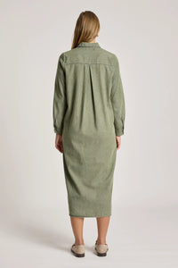 Eb & Ive Bodhi Denim Shirt Dress in Olive