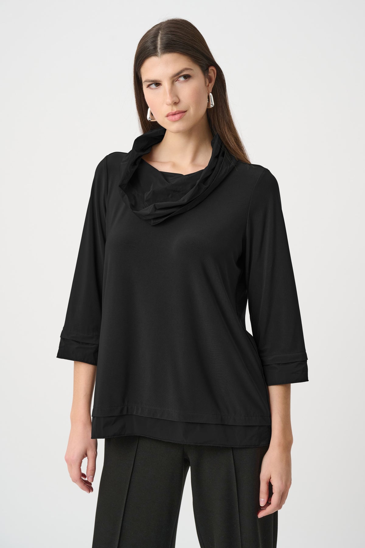 Joseph Ribkoff Memory Cowl Neck Top in Black 263640
