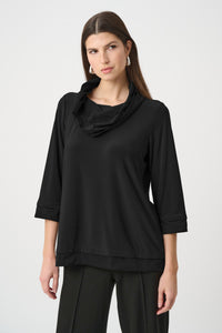 Joseph Ribkoff Memory Cowl Neck Top in Black 263640