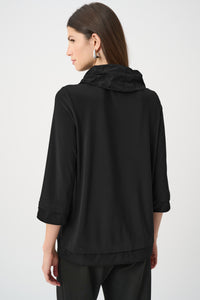 Joseph Ribkoff Memory Cowl Neck Top in Black 263640