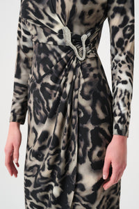 Signature by Joseph Ribkoff Dress in Grey Animal 263710