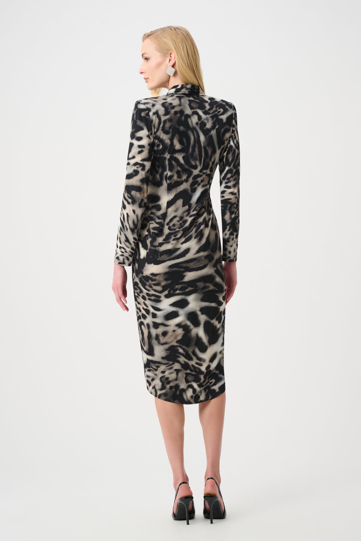 Signature by Joseph Ribkoff Dress in Grey Animal 263710