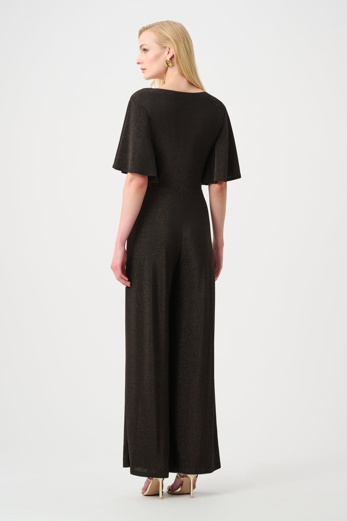 Signature by Joseph Ribkoff Jumpsuit in Bronze Sparkle 263717
