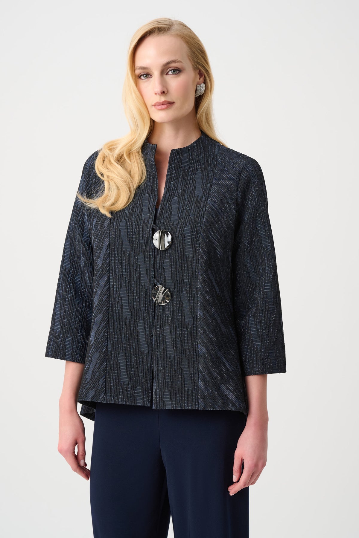 Signature by Joseph Ribkoff Jacket in Navy Foil 263725
