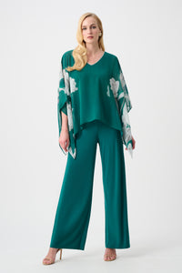 Signature by Joseph Ribkoff Poncho Top in Green 263730