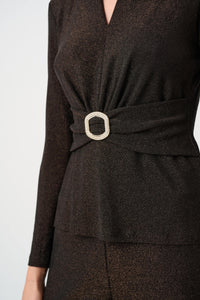 Joseph Ribkoff Evening Top in Bronze Sparkle 263732