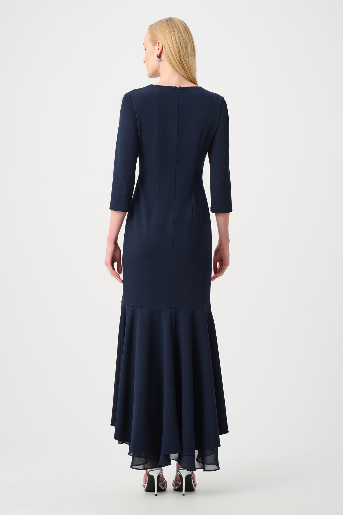 Signature by Joseph Ribkoff Ruffled Gown in Midnight 263741