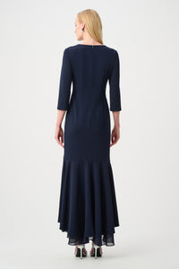 Signature by Joseph Ribkoff Ruffled Gown in Midnight 263741
