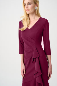 Signature by Joseph Ribkoff Ruffled Gown in Berry Burst 263741