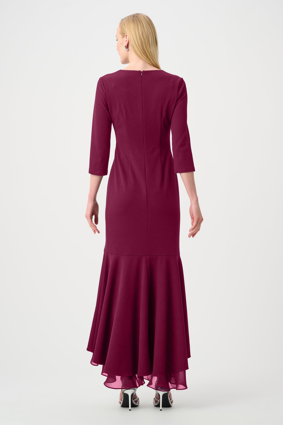 Signature by Joseph Ribkoff Ruffled Gown in Berry Burst 263741