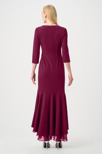 Signature by Joseph Ribkoff Ruffled Gown in Berry Burst 263741