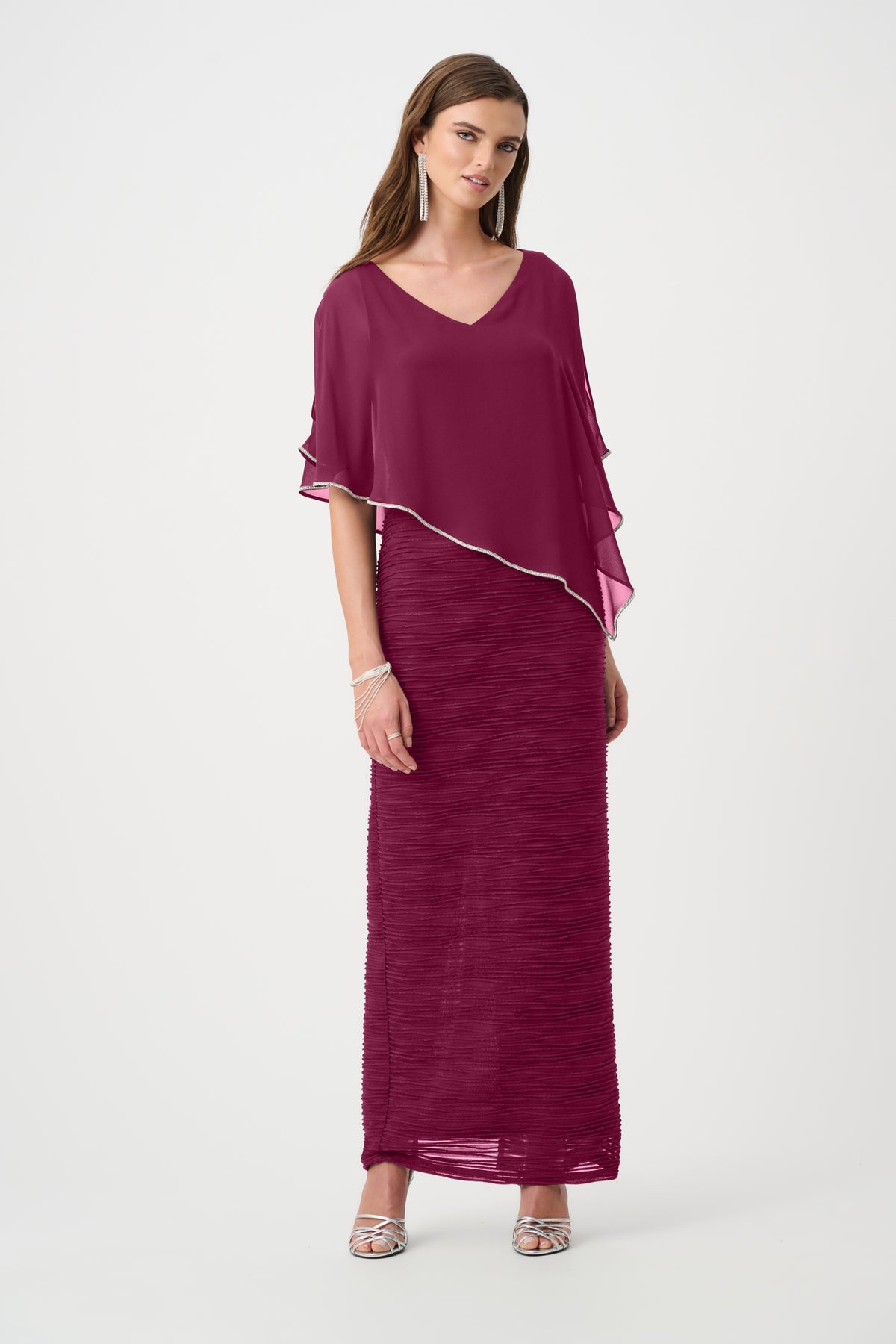 Signature by Joseph Ribkoff Gown in Berry Burst Sparkle 263748