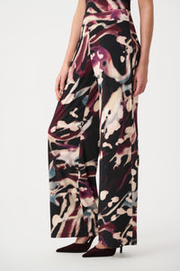 Signature by Joseph Ribkoff Wide Leg Pant in Black Cherry 263749