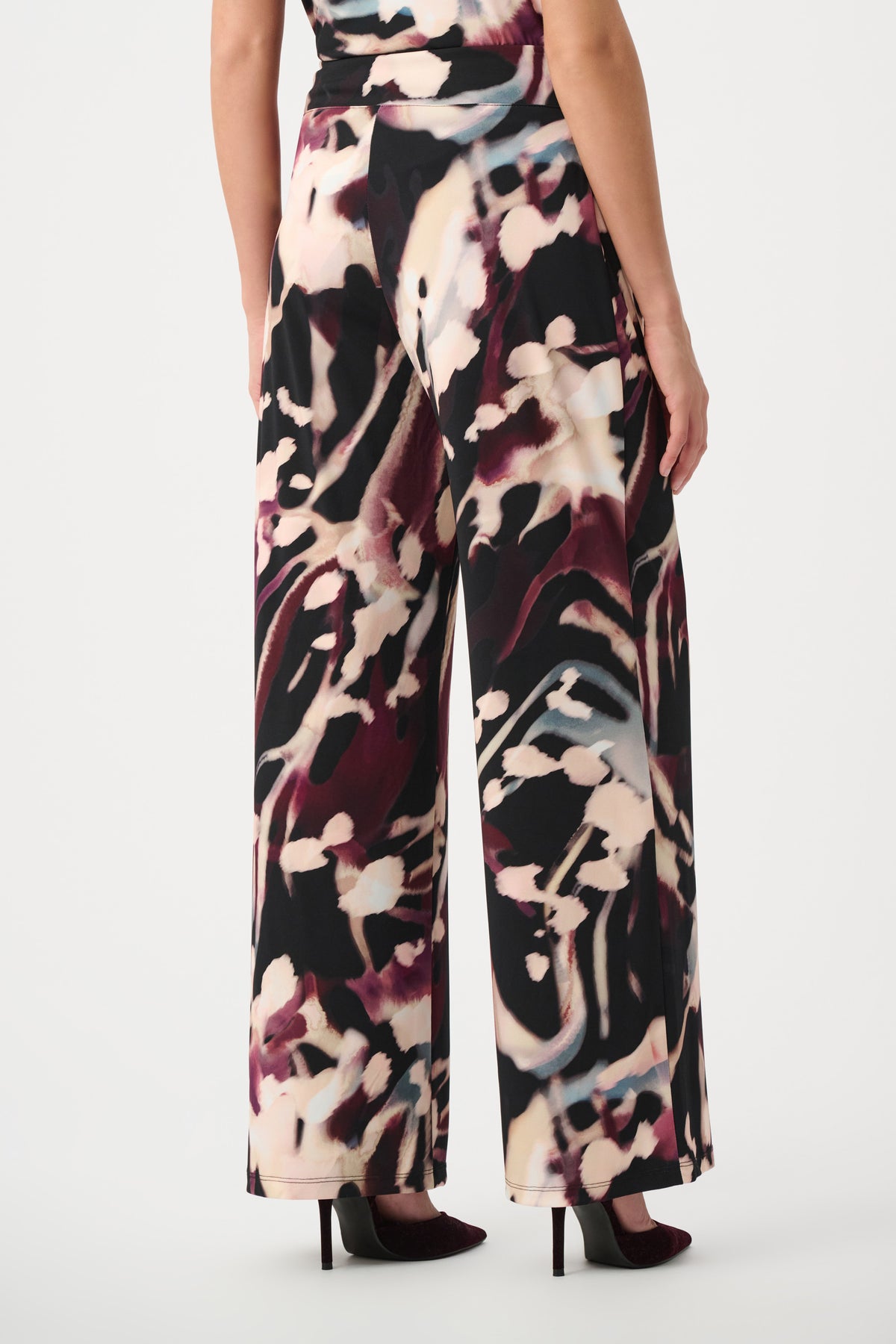 Signature by Joseph Ribkoff Wide Leg Pant in Black Cherry 263749