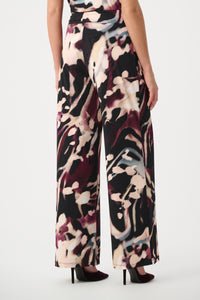Signature by Joseph Ribkoff Wide Leg Pant in Black Cherry 263749