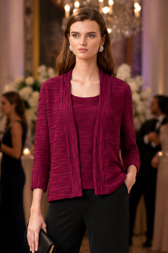 Signature by Joseph Ribkoff Twinset in Berry Burst 263755