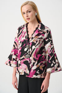 Signature byJoseph Ribkoff Jacket in Black Pink 263759