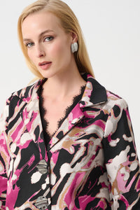 Signature byJoseph Ribkoff Jacket in Black Pink 263759