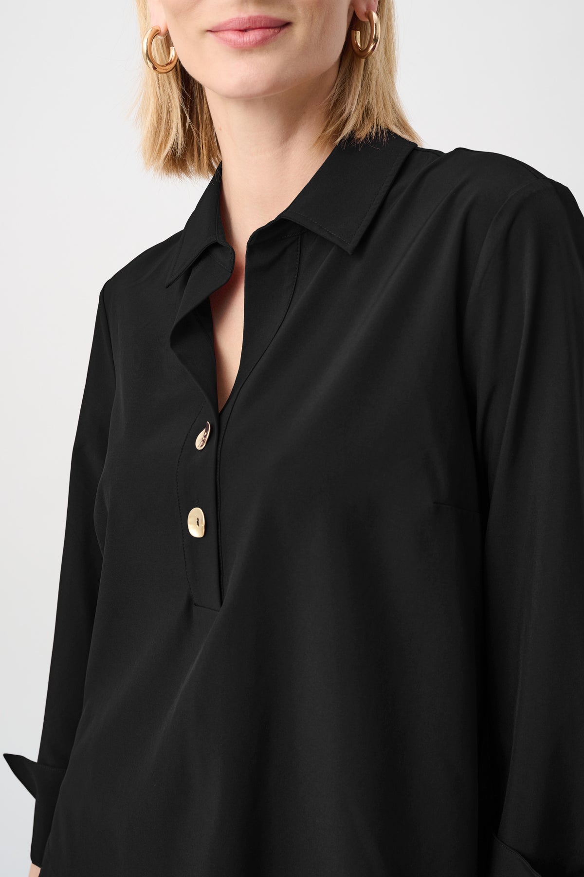 Joseph Ribkoff Stretch Poplin Top in Black 263928