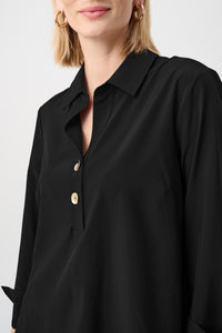 Joseph Ribkoff Stretch Poplin Top in Black 263928