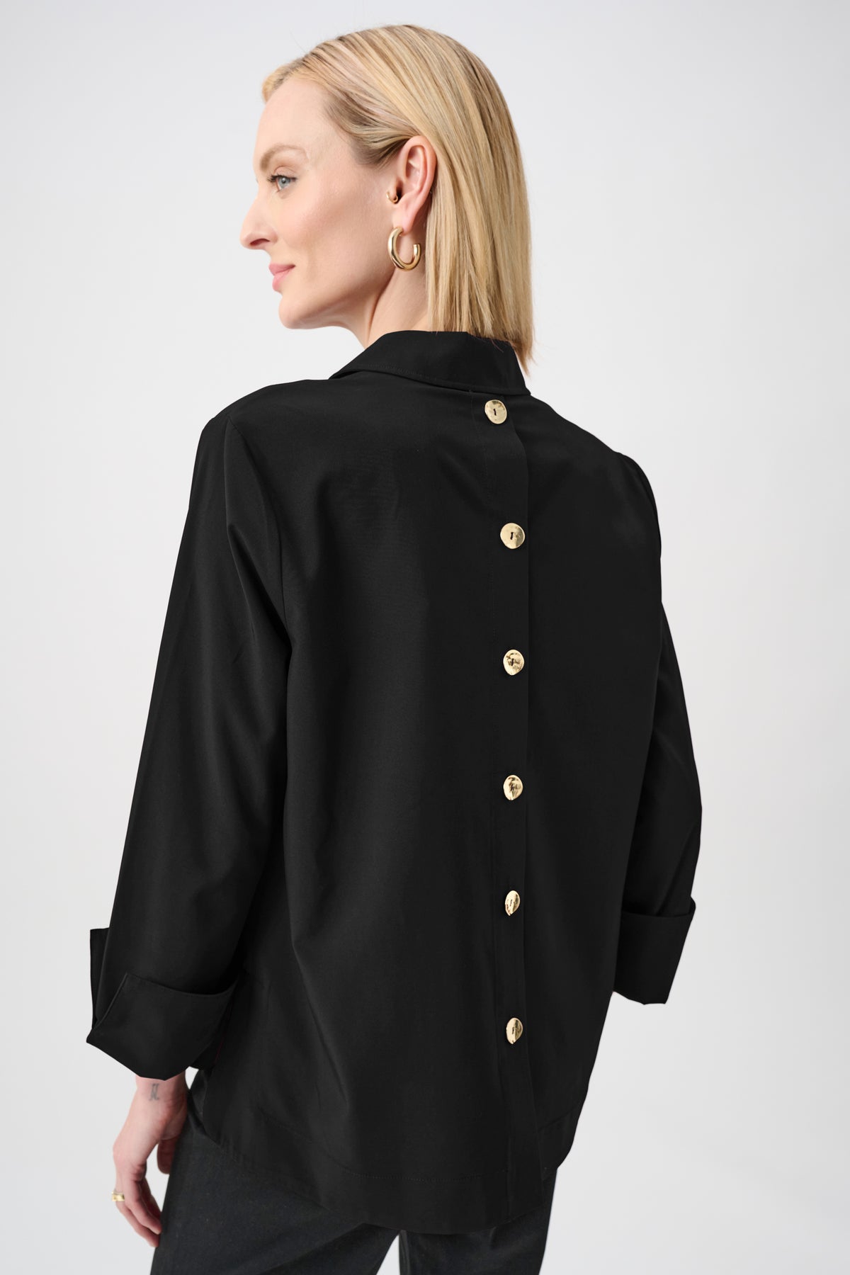 Joseph Ribkoff Stretch Poplin Top in Black 263928