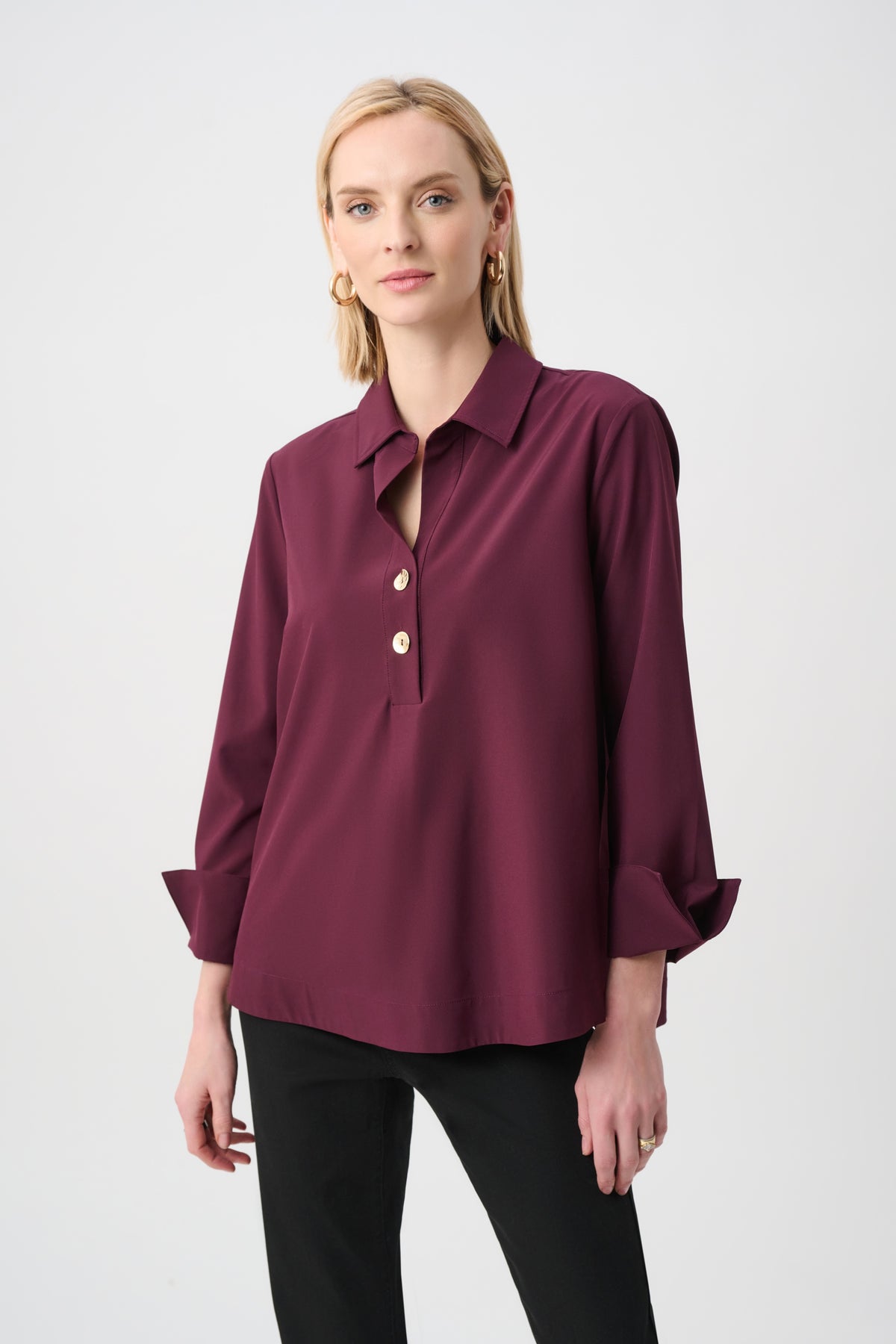 Joseph Ribkoff Stretch Poplin Top in Elderberry 263928