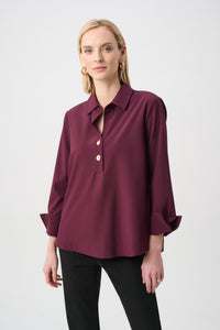 Joseph Ribkoff Stretch Poplin Top in Elderberry 263928