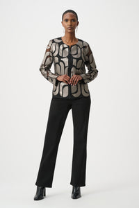 Joseph Ribkoff Leatherette Jacket in Gunmetal Black 263964
