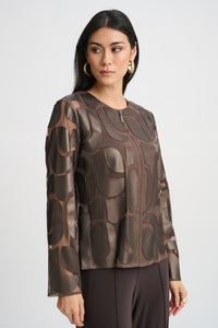 Joseph Ribkoff Leatherette Jacket in Bronze 263964